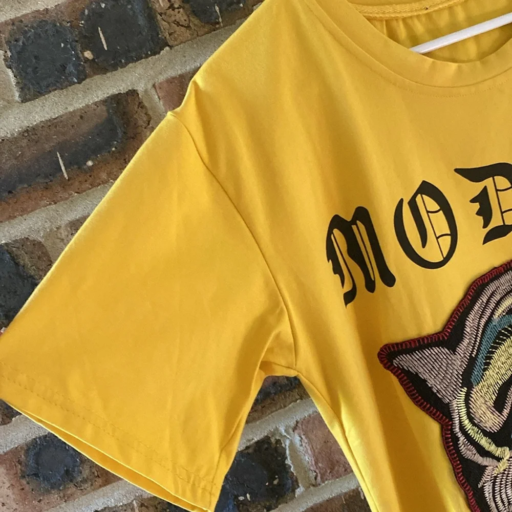 Gucci Love & Modern Future embroidered animal patch angry tiger cat tee, Men’s M - Picture 4 of 5